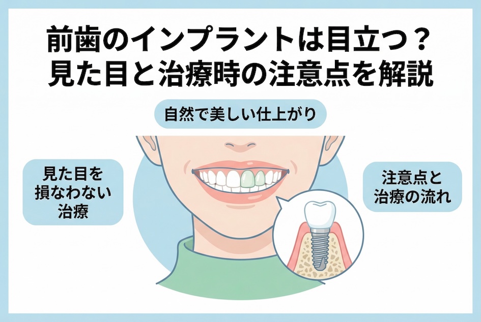 前歯のインプラントは目立つ?見た目と治療時の注意点を解説