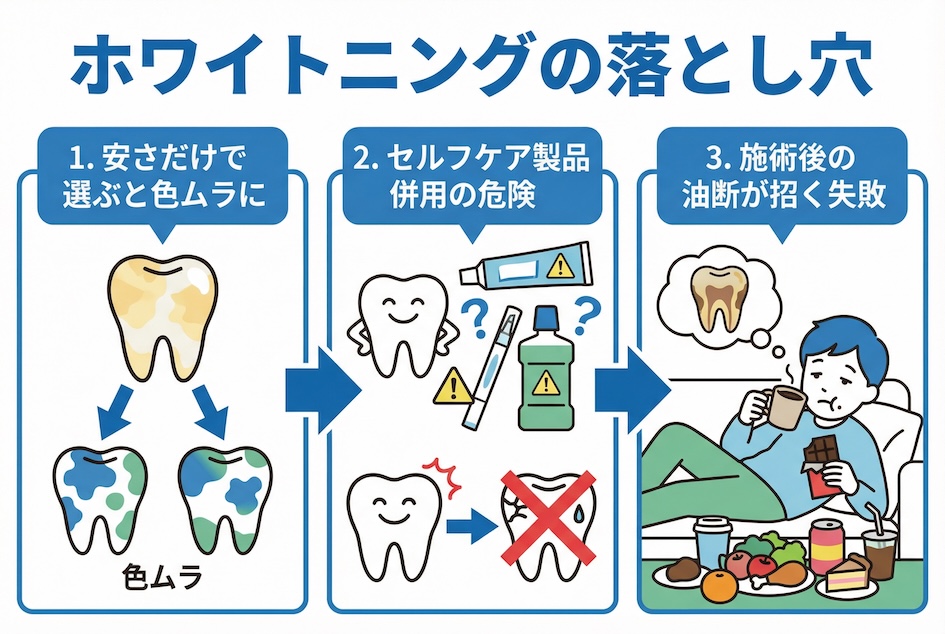あなたのホワイトニングが失敗する3つの落とし穴