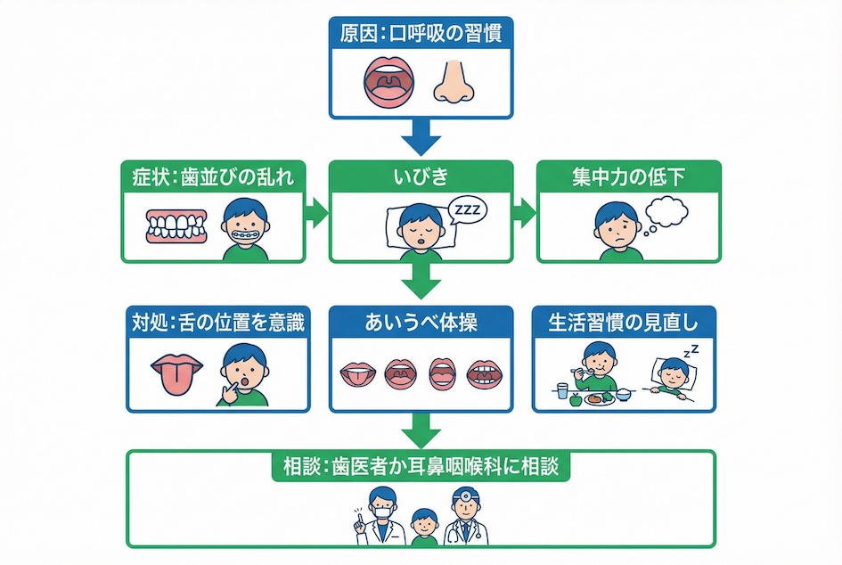 我が子の口呼吸の原因は?自宅でできる簡単チェックと改善法