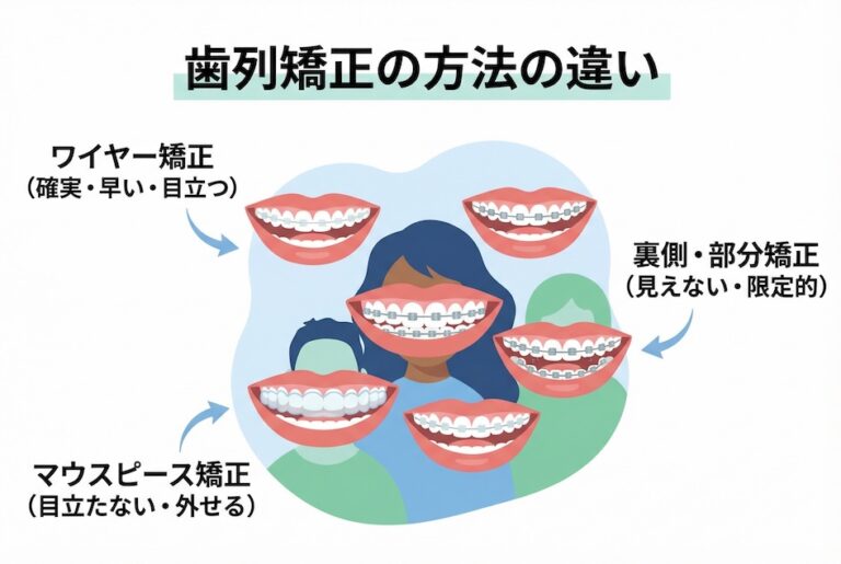 歯列矯正の方法の違い