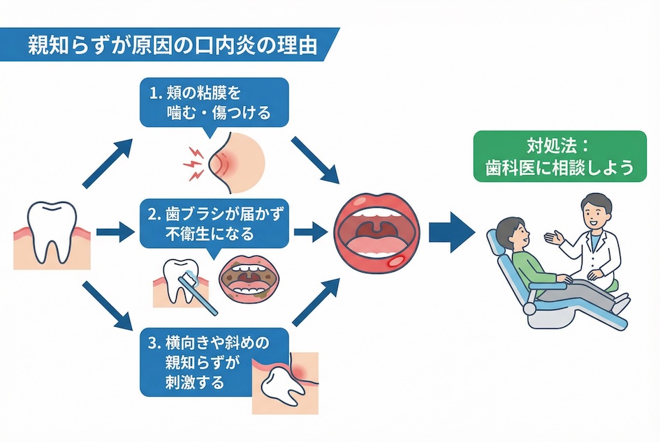 親知らずで口内炎が繰り返しできる3つの理由