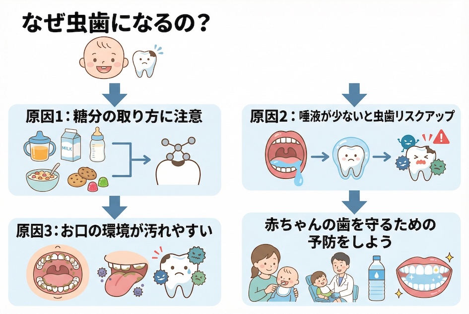 なぜ虫歯になるの？赤ちゃん特有の3つの原因