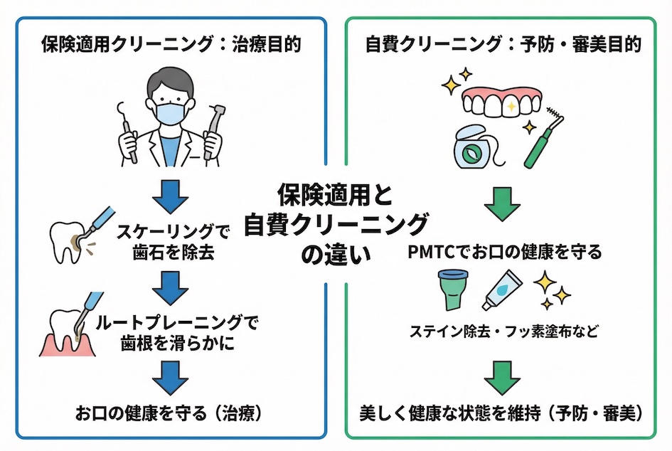 保険と自費のクリーニングは何が違う？料金と効果の比較