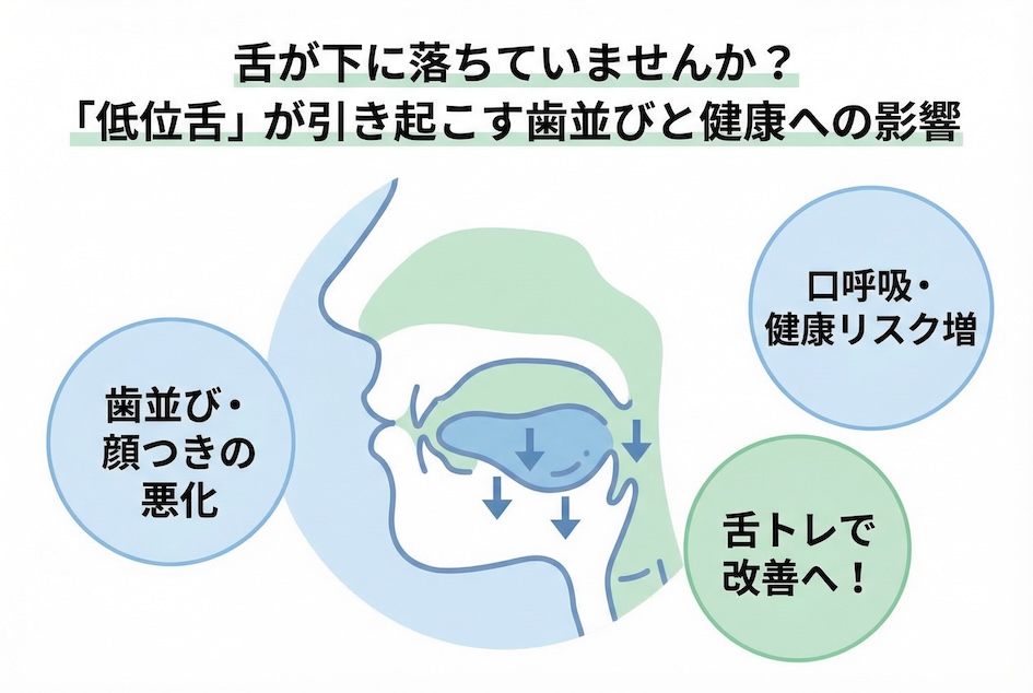 舌が下に落ちていませんか?「低位舌」が引き起こす歯並びと健康への影響