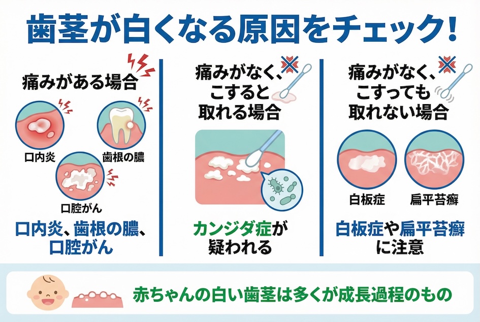 歯茎が白くなる主な原因7選