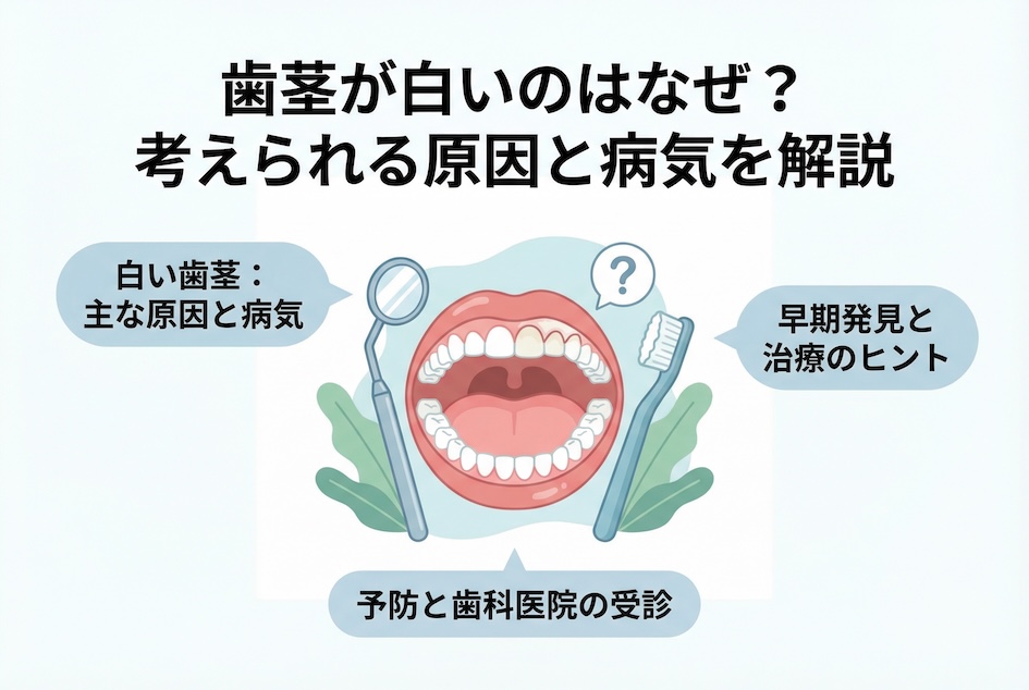 歯茎が白いのはなぜ？考えられる原因と病気を解説