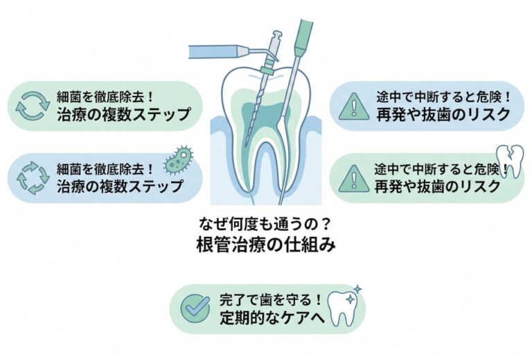 なぜ何度も通うの？根幹治療の内容と、通院を中断してはいけない理由
