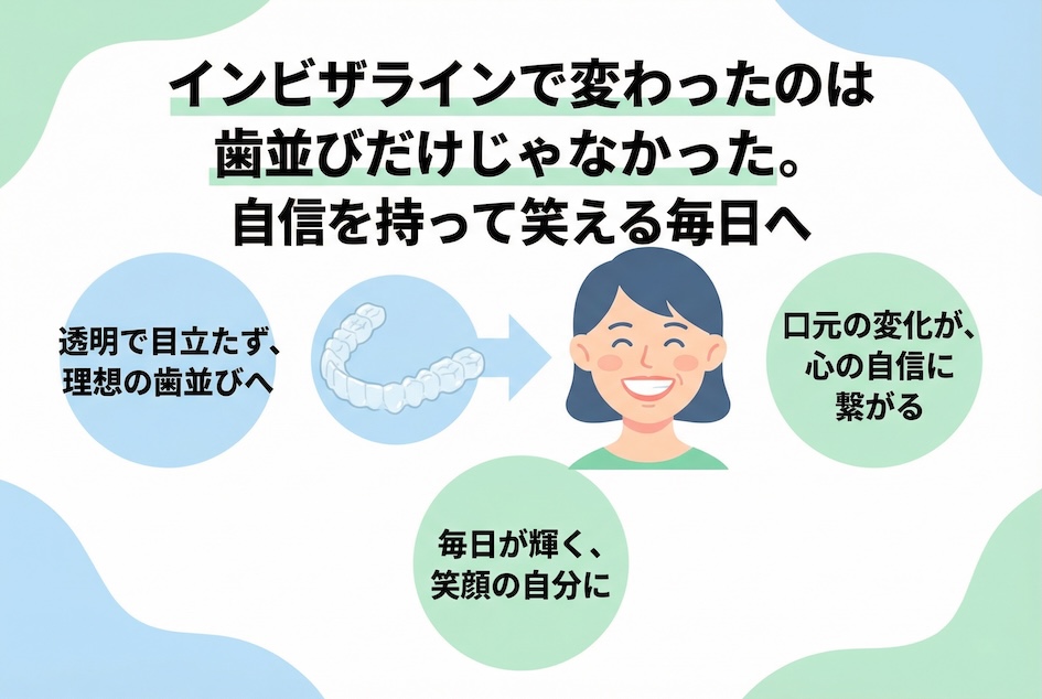 インビザラインで変わったのは歯並びだけじゃなかった。自信を持って笑える毎日へ
