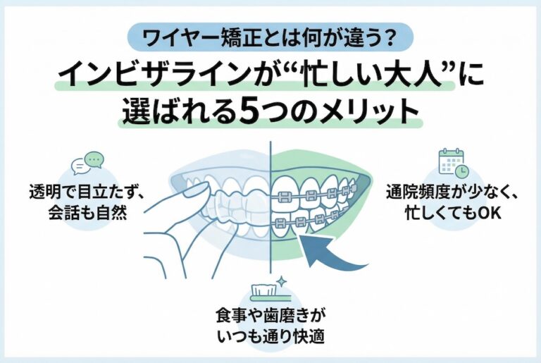 ワイヤー矯正とは何が違う？インビザラインが“忙しい大人”に選ばれる5つのメリット