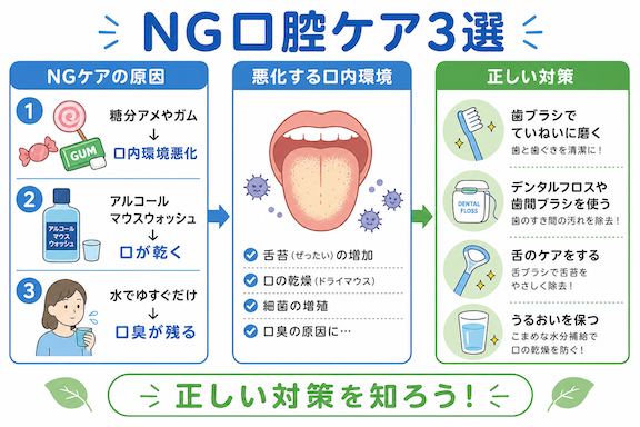 実は逆効果?移動中によくあるNG口腔ケア3選