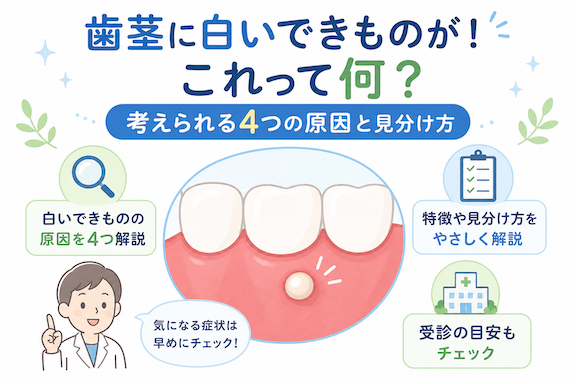 歯茎に白いできものが!これって何?考えられる4つの原因と見分け方